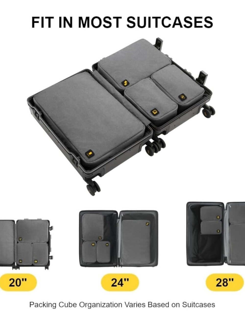 LEVEL8 4 Set Zipper Packing Cubes - Picture 10 of 12